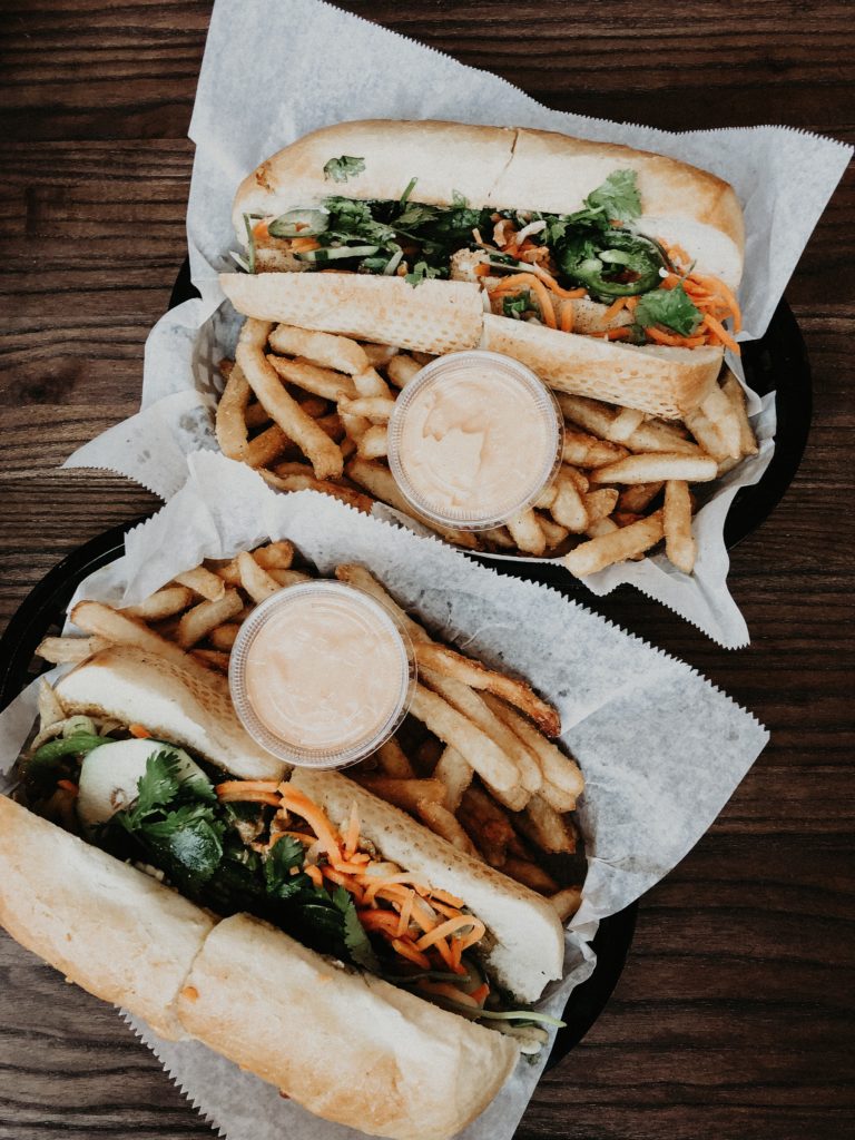 Vegetarian Bahn Mi and Fries at Bahn Appetit