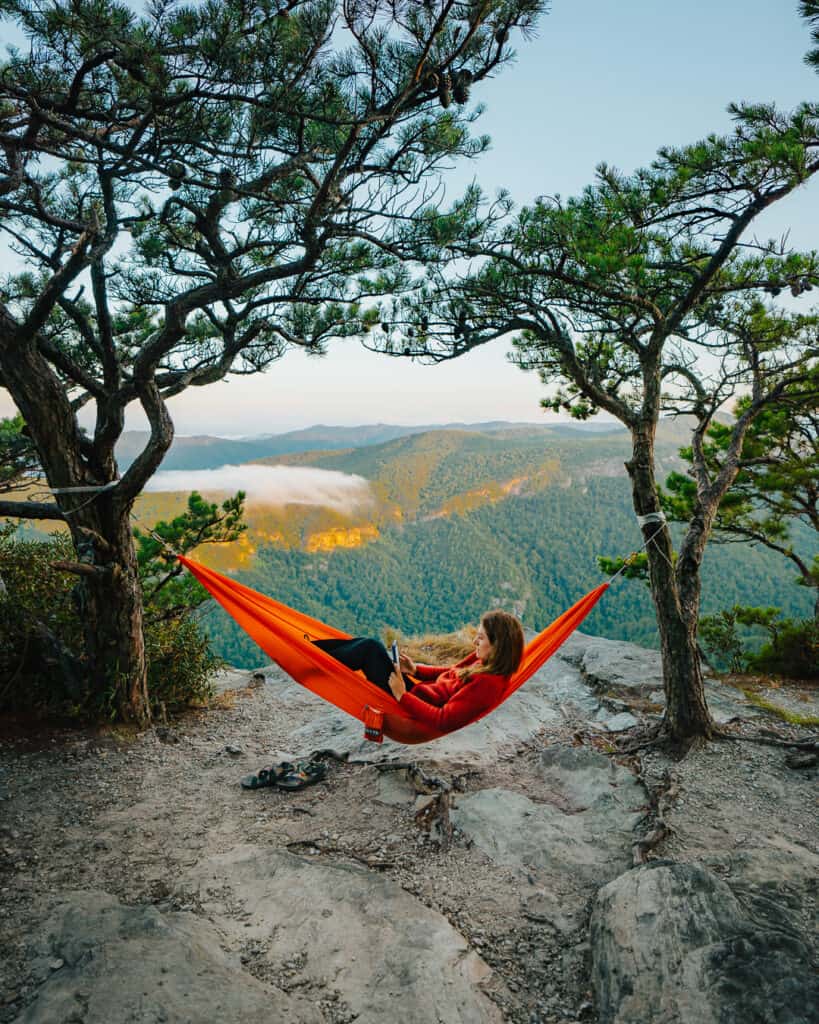 Finding an incredible relaxation spot while backpacking as a woman