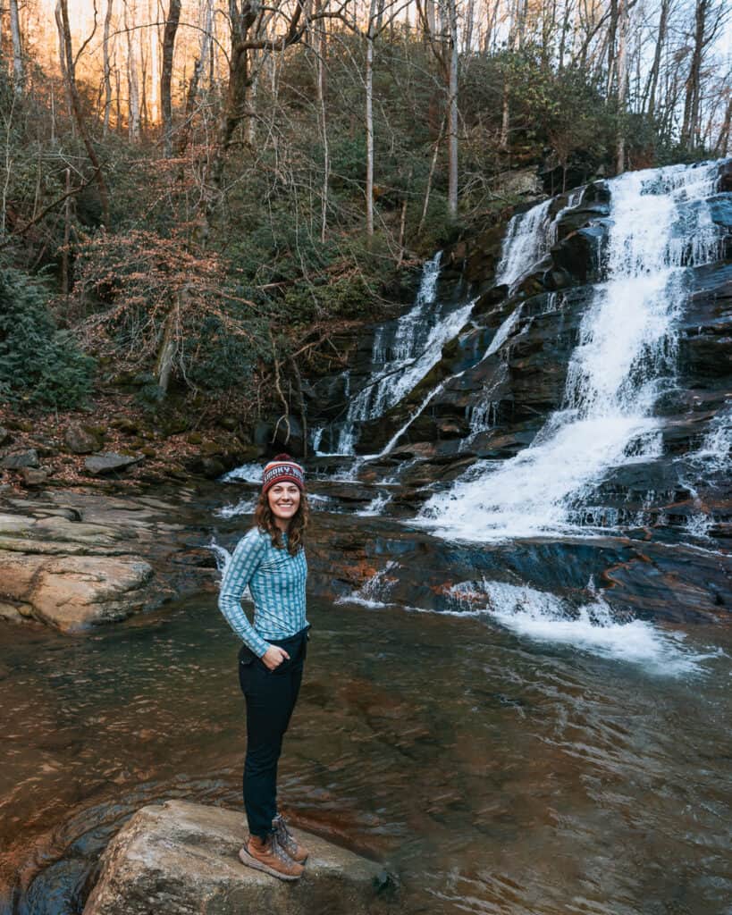 Base of Milton Bradley Falls, a North Carolina Waterfall