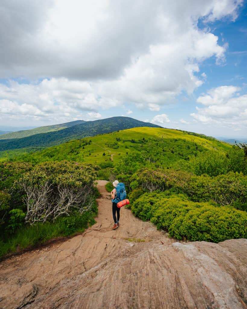 Women backpacker taking in the views