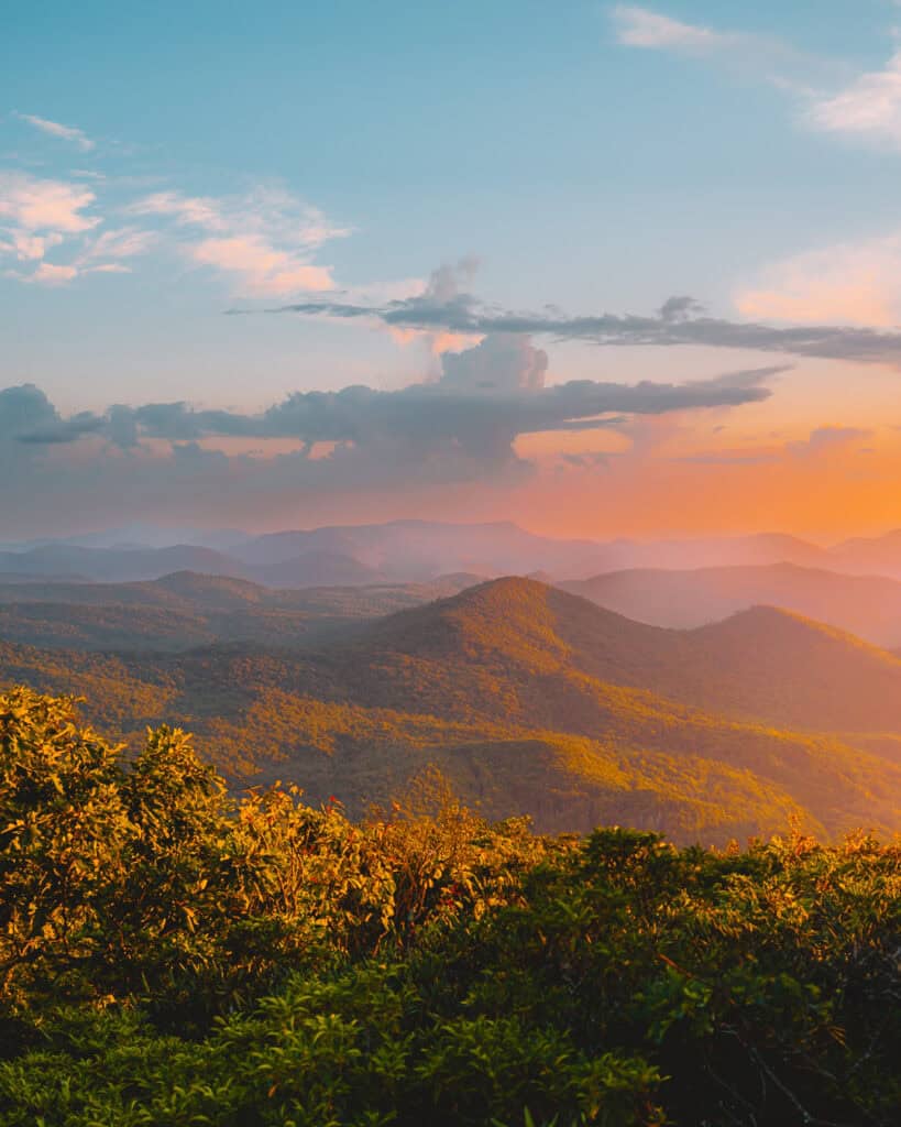 Yellow Mountain Fire Tower View At Sunset